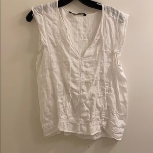 Zara linen white top